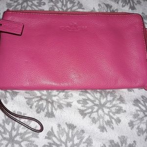 Pink coach wristlet
